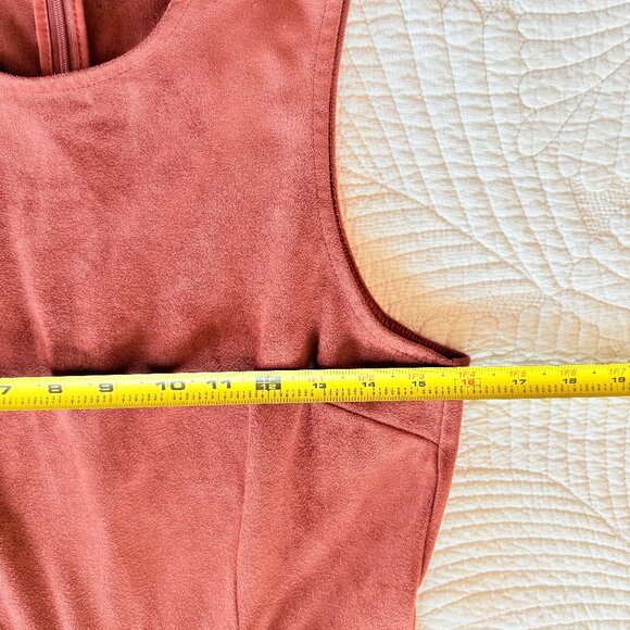 Anthropologie Chestnut Rust Faux Suede Jumpsuit Pockets Women's Size M - Picture 9 of 13
